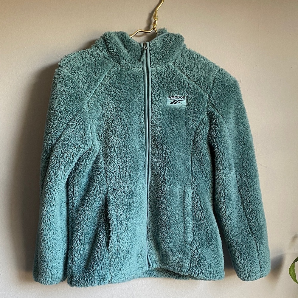 Reebok girls Teal Fleece Zip-Up Hoodie - Picture 2 of 10